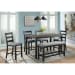 Martin - Counter Height 6 Piece Dining Set, Table, Four Chairs & Bench - Gray