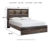 Drystan - Queen Panel Bookcase Bed - Brown / Beige