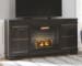 Noorbrook - Black - 2 Pc. - 72" TV Stand with Electric Infrared Fireplace Insert