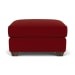 Carson - Leather Ottoman, Heavy Thread Stitching - Dark Red