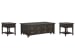 Westley Falls - Lift Top Storage Cocktail Table With 2 End Tables - Graphite