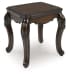Maylee - Dark Brown - Rectangular End Table With Cabriole Legs