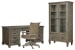 Lancaster - Executive Desk With Chair And Door Bookcase - Dovetail Gray