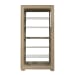 Light Wood Modern 5-Shelf Sliding Door Curio With LED Light - Light Brown