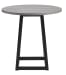Showdell - Gray/Black - 5 Pc. - Round Dining Room Counter Table, 4 Barstools