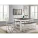 Kayla - Two Tone 6 Piece Counter Height Dining Set, Table, Four Chairs & Bench - Gray / White
