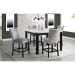 Francesca - 5 Piece Counter Height Dining Set, Table & Four Velvet Chairs - White Marble / Gray