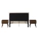 Coyote - Queen Bed With Carroll Pink Velvet With Two End Table (3A Packing)
