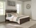 Covetown - 6 Pc. - Dresser, Mirror, King Panel Bed, 2 Nightstands - Dark Brown