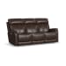 View - Power Reclining Sofa With Console, Power Headrest & Lumbar - Dark Brown