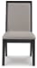 Foyland - Light Gray / Black - Dining Uph Side Chair (Set of 2)