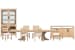 Somerset - Extendable Trestle Dining Table With 6 Side Chairs, Sideboard And Curio - Butternut / White