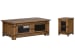 Chesterfield - Lift Top Storage Caster Cocktail Table With Chairside End Table - Farmhouse Timber