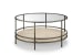 Cena - Round Cocktail Table - Natural And Vintage Nickel