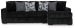 Midnight-Madness - Onyx - 4 Pc. - 2-Piece Sectional Sofa With Raf Corner Chaise, Chaise, Ottoman
