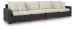 Kimora - Beige / Dark Brown - Raf/Laf Loveseat With Cushion (Set of 2)