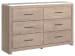 Senniberg - Light Brown - Six Drawer Dresser