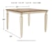 Realyn - White / Brown / Beige - Square DRM Counter EXT Table