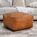 Kona - Leather Pouf - Chestnut