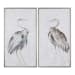Summer Birds - Framed Art (Set of 2) - Pearl Silver