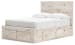 Lawroy - Light Natural - Full Panel Bed With Storage footboard And 2 Under Bed Storage Units