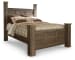 Juararo - Queen Poster Bed - Dark Brown