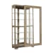 Light Wood Modern 5-Shelf Sliding Door Curio With LED Light - Light Brown