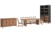 Lindon - Trestle Dining Table With 6 Side Chairs, Buffet And Cabinet - Belgian Wheat / Gray