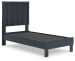 Simmenfort - Navy Blue - Twin Platform Bed With Panel Headboard