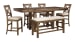 Moriville - Dark Gray - 6 Pc. - Counter Extension Table, 4 Barstools, Bench