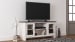 Dorrinson - White / Black / Gray - 60" TV Stand With Fireplace Insert Glass/Stone