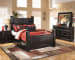 Shay - Almost Black - 8 Pc. - Dresser, Mirror, Queen Poster Bed with 2 Storage Drawers, Nightstand