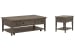 Paxton Place - Rectangular Caster Cocktail Table With End Table - Dovetail Gray