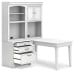 Kanwyn - Whitewash - Partners Desk With Bookcase