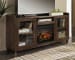 Starmore - 2 Pc. - 70" TV Stand With Faux Firebrick Fireplace Insert - Brown