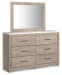Senniberg - Light Brown / White - 7 Pc. - Dresser, Chest, Mirror, Full Panel Bed, 2 Nightstands