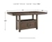 Johurst - Grayish Brown - 5 Pc. - Rectangular Dining Room Counter Table, 4 Upholstered Barstools