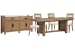 Plum Creek - Extendable Trestle Dining Table With 4 Side Chairs And Server - Sierra Brown