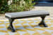 Beachcroft - Black / Light Gray - Bench With Cushion