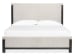 Plum Creek - Queen Upholstered Panel Bed With Nightstand - Ravenwood Black / White