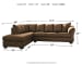 Darcy - Cafe - Left Arm Facing Corner Chaise, Right Arm Facing Sofa Sectional