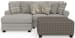 Livingston - 2 Piece Sofa Chaise With Comfort Coil Seating, 40" Cocktail Ottoman And 6 Accent Pillows Included (LSF Chaise) - Linen