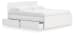 Onita - King Panel Platform Bed With 2 Side Storage - White