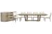 Braelyn - Extendable Trestle Dining Table With 6 Side Chairs And Buffet - Dorian Gray / Beige