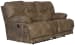 Voyager - Fabric Power Lay Flat Reclining Console Loveseat - Brandy