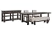 Tauren - Trestle Dining Table With 2 Upholstered Side Chairs, Bench And Sideboard - Coffee Bean / Beige