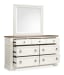 Kingston - Drawer Dresser With Landscape Mirror - Whisper White And Cerused Nutmeg