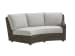 Cypress Point Ocean Terrace - Curved Sectional Armless LAF Sofa - White / Dark Brown