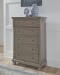Lettner - Light Gray - 6 Pc. - Dresser, Mirror, Chest, Queen Sleigh Bed With 2 Storage Drawers