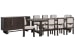 Tauren - Trestle Dining Table With 8 Upholstered Side Chairs And Buffet - Coffee Bean / Beige